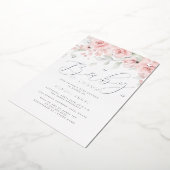 Invitation En Aluminium Papillon Floral Rose Argent Bébé En Fleur (Rotation)