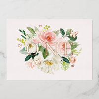 Papillon floral rose Blush fille 1er anniversaire