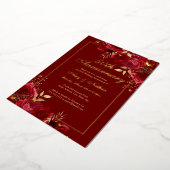 Invitation En Aluminium Papillon floral rouge 50e anniversaire Mariage (Rotation)