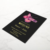 Invitation En Aluminium Papillon rose brillant (Rotation)