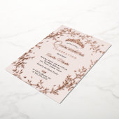 Invitation En Aluminium Papillon Rose feuille d'or couronne Quinceanera (Rotation)