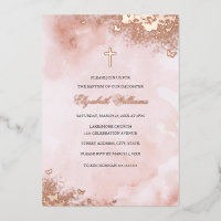 Papillon Rose Gold Rose Baptême Fille