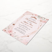 Invitation En Aluminium Papillon rose pâle rose rose bleu Quinceanera (Rotation)