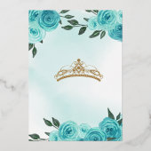 Invitation En Aluminium Papillon Turquoise Rose Quinceanera Real (Verso)