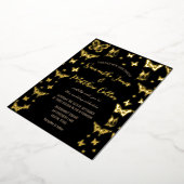 Invitation En Aluminium Papillons Boho Black Gold Mariage (Rotation)