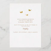 Invitation En Aluminium Papillons dans le Baby shower de l'Air Gold (Verso)