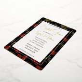 Invitation En Aluminium Papillons rouges Noirs Feuille Fête des mariées (Rotation)