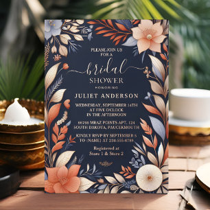 Invitation En Aluminium Par Hydrangea Metallic Pure Navy Fête des mariées