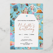 Invitation En Aluminium Par Tea N'Importe Quel Âge Anniversaire Printemps (Recto)