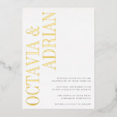 Invitation En Aluminium Parallèle | Mariage de typographie moderne Black & (Recto)