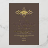 Invitation En Aluminium Parapente Brown tendance Lace Flourish Initiales M (Verso)