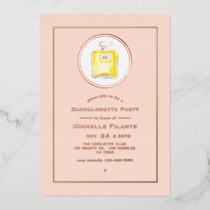 Invitation En Aluminium Parfum Rose Gold et Rose Pâle Enterrement de Vie d