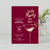 Invitation En Aluminium Parlez Trente pour moi 30e anniversaire Cocktail P (Debout devant)