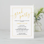 Invitation En Aluminium Parti de graduation Black Gold moderne (Debout devant)
