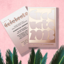 Parti de graduation Gold Foil Rose moderne