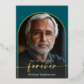 Invitation En Aluminium Parti de retraite minimaliste Turquoise moderne (Recto)