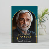 Invitation En Aluminium Parti de retraite minimaliste Turquoise moderne (Debout devant)