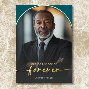 Invitation En Aluminium Parti de retraite minimaliste Turquoise moderne