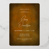 Invitation En Aluminium Parti de retraite photo en cuir Brown moderne (Verso)
