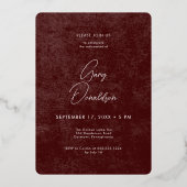 Invitation En Aluminium Parti de retraite photo Vintage de Bourgogne moder (Verso)