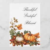 Invitation En Aluminium Parti de Thanksgiving du citrouille russe (Verso)