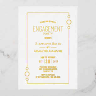 Invitation En Aluminium Parti d'engagement Gold Foil