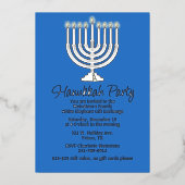 Invitation En Aluminium Parti Hanoukka Menorah (Recto)
