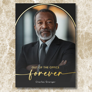 Invitation En Aluminium Parti minimaliste de la retraite noire moderne