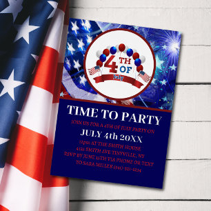 Invitation En Aluminium Parti patriotique du 4 juillet