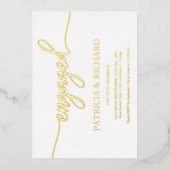 Invitation En Aluminium Partie d'engagement de script simple et chic (Recto)