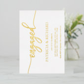 Invitation En Aluminium Partie d'engagement de script simple et chic (Debout devant)
