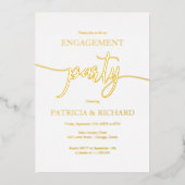 Invitation En Aluminium Partie d'engagement en calligraphie simple (Recto)