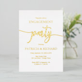 Invitation En Aluminium Partie d'engagement en calligraphie simple (Debout devant)