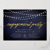 Invitation En Aluminium Partie d'engagement Garland de minuit (Recto)
