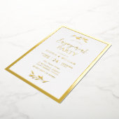 Invitation En Aluminium Partie d'engagement moderne Gold Leaf Élégant (Rotation)