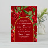 Invitation En Aluminium Partie II Joli Double Rouge et Arc Mariage Réel (Debout devant)