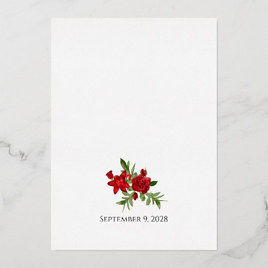 Invitation En Aluminium Partie II Lovely Red Double Arch Mariage Real (Verso)