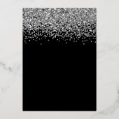 Invitation En Aluminium Parties scintillant d'argent glam noir 30e anniver (Verso)