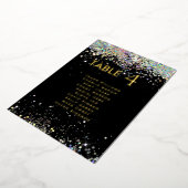 Invitation En Aluminium Parties scintillant moderne Black Real Foil Table (Rotation)