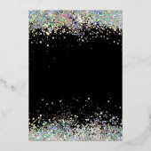 Invitation En Aluminium Parties scintillant moderne Black Real Foil Table (Verso)