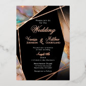 Invitation En Aluminium Parties scintillant Opal moderne Mariage de cadre  (Recto)