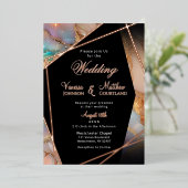 Invitation En Aluminium Parties scintillant Opal moderne Mariage de cadre  (Debout devant)