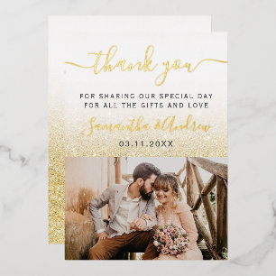Invitation En Aluminium Parties scintillant or jaune blanc ombre script me
