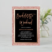 Invitation En Aluminium Parties scintillant rose Gold et Faux | Fin de sem (Debout devant)