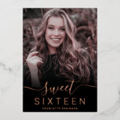 Invitation En Aluminium parties scintillant rose or rose ombre 5 photos do (Recto)