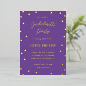 Invitation En Aluminium Parties scintillant violette Gold Confetti Bachelo (Debout devant)