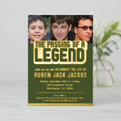 Invitation En Aluminium Passage de la légende funéraire mémorial d'or vert (Debout devant)