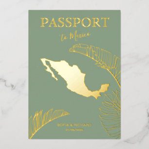 Invitation En Aluminium Passeport de mariage de destination de plage au Me