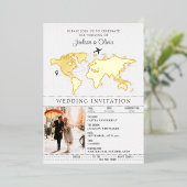 Invitation En Aluminium Passeport de mariage de destination Sage Green (Debout devant)