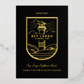 Invitation En Aluminium Passeport mariage de destination Enregistrer la da (Recto)